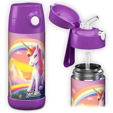 

Jarlson Dětská nerezová termoláhev s brčkem CHARLI Unicorn II 350 ml