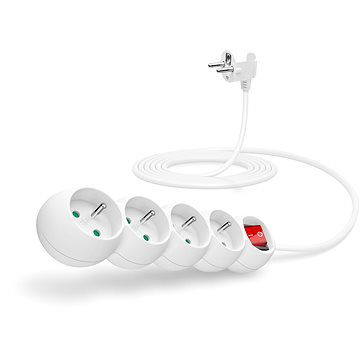 

CONNECT IT prodlužovací 230V, 4 zásuvky + vypínač, 3m, bílý