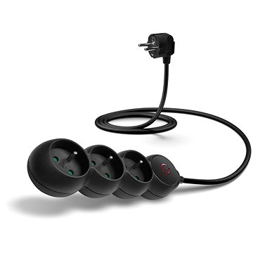 

CONNECT IT prodlužovací 230 V, 3 zásuvky, 1,5 m, s vypínačem, černý