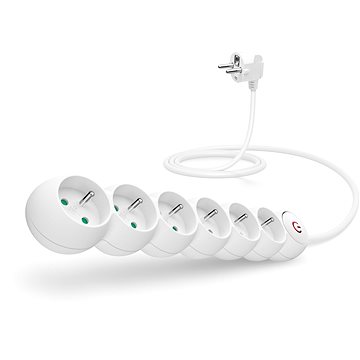 

CONNECT IT prodlužovací 230 V, 6 zásuvek, 5 m, s vypínačem, bílý