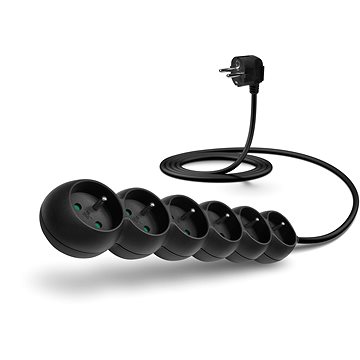 CONNECT IT prodlužovací 230V, 6 zásuvek, 2m, černý