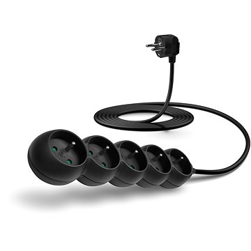 CONNECT IT prodlužovací 230V, 5 zásuvek, 3m, černý
