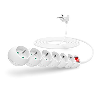 

CONNECT IT prodlužovací 230V, 6 zásuvek + vypínač, 5m, bílý