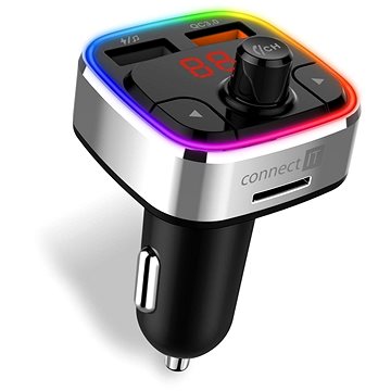 

CONNECT IT CarRGB Bezdrátový FM transmitter, 2xUSB+MicroSD, STŘÍBRNÝ