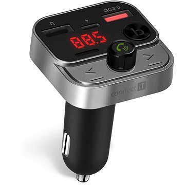 

CONNECT IT InCarz Bezdrátový FM transmitter, 2x USB-A + 1x USB-C, ANTRACITOVÝ