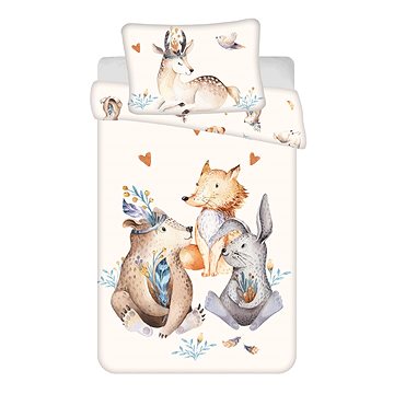 

Jerry Fabrics Povlečení do postýlky Zvířátka Woodland baby 100 × 135, 40 × 60 cm