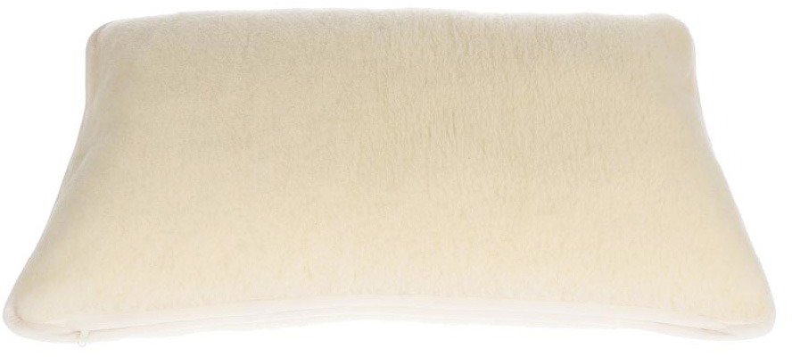 

Babička Ovečková Polštář s lemováním z ovčí vlny merino přírodní 70 × 90 cm