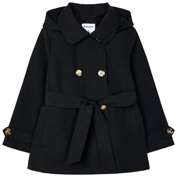 MAYORAL dívčí kabátek s kapucí, černý - 104 cm - Kabát