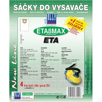 

Sáčky do vysavače ETA8 MAX - textilní - vůně Fresh