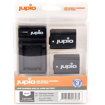 Jupio 2x NP-FW50 - 1080 mAh + USB nabíječka - Baterie pro fotoaparát