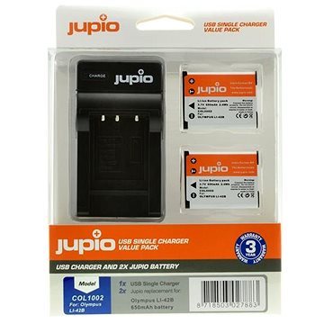 

Jupio set 2x Li-40B (Li-42B/NP45/D-Li63/EN-EL10) 650 mAh + USB nabíječka