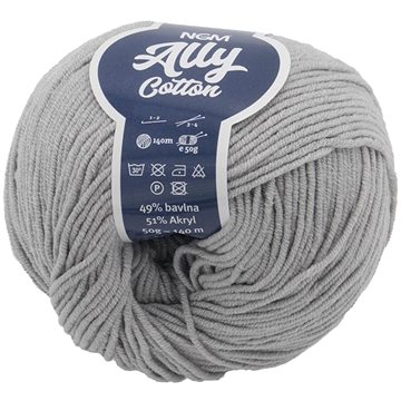 

Ally cotton 50g - 001 sv.šedá