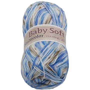 

Baby soft multicolor 100g - 604 bílá, modrá, hnědá