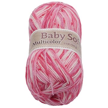 

Baby soft multicolor 100g - 611 bílá, růžová