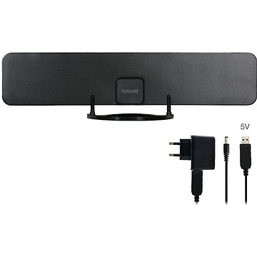 

EVOLVEO Xany 2B, 230/5V, aktivní pokojová anténa FM/DAB+/DVB-T2, filtr LTE,4G,5G