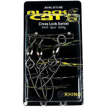 

Black Cat s karabinkou Cross Lock Swivel Velikost 4/0 100kg 3ks