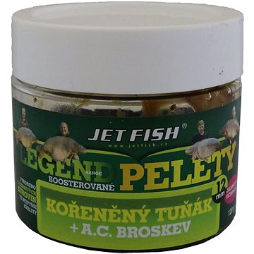 

Jet Fish Boosterované pelety Legend Kořeněný tuňák + Broskev 12mm 120g