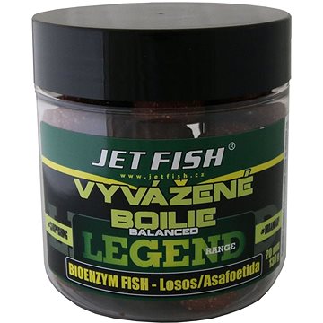 

Jet Fish Vyvážené boilie Legend Bioenzim Fish + Losos/Asafoetida 20mm 130g