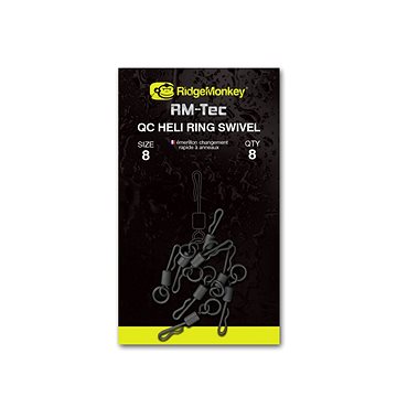 

RidgeMonkey RM-Tec Quick Change Heli Ring Swivel Velikost 11 8ks