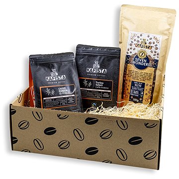 Kafista Coffee Box 3 Dárkový balíček s kávou, zrnková káva pražená v Itálii