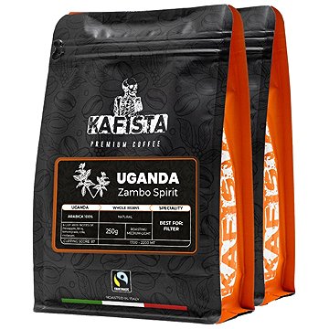 

Kafista "Uganda Zambo Spirit" - 100% Arabica - Zrnková Káva, Pražená v Itálii 2 × 250g