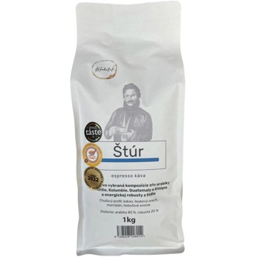 

KÁVOHOLIK, espresso káva Štúr, A/R, 80/20, 1kg, zrno