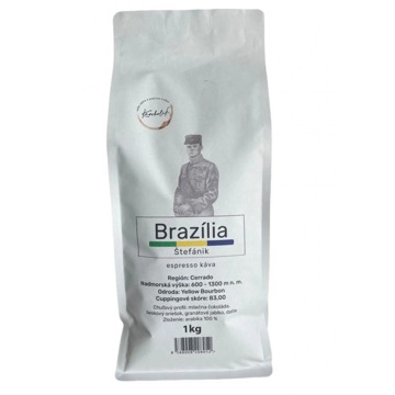 

KÁVOHOLIK, káva Štefánik - Brazílie YB, 100 % arabika, 1 kg, zrno