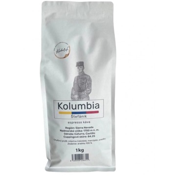 

KÁVOHOLIK, káva Štefánik - Kolumbie, 100 % arabika, 1 kg, zrno