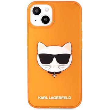 Karl Lagerfeld TPU Choupette Head Kryt pro Apple iPhone 13 Fluo Orange - Kryt na mobil