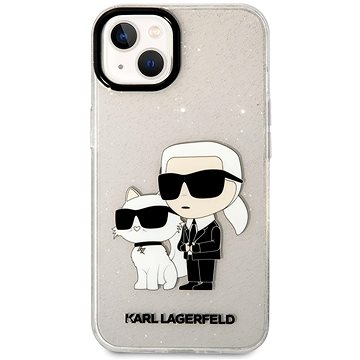

Karl Lagerfeld IML Glitter Karl and Choupette NFT Zadní Kryt pro iPhone 13 Transparent