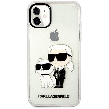 

Karl Lagerfeld IML Glitter Karl and Choupette NFT Zadní Kryt pro iPhone 11 Transparent