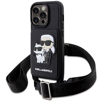 

Karl Lagerfeld Saffiano Crossbody Karl and Choupette NFT Kryt pro iPhone 14 Black
