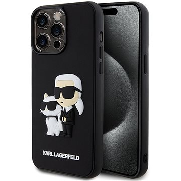 

Karl Lagerfeld 3D Rubber Karl and Choupette Zadní Kryt pro iPhone 15 Pro Max Black