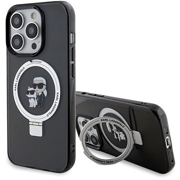 

Karl Lagerfeld Ringstand Karl and Choupette MagSafe Zadní Kryt pro iPhone 15 Pro Max Black