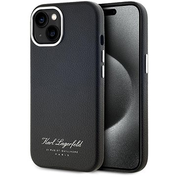 

Karl Lagerfeld Grained PU Hotel RSG Zadní Kryt pro iPhone 15 Black