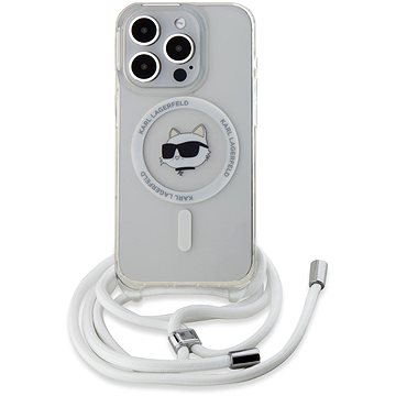 

Karl Lagerfeld IML Crossbody Choupette Head MagSafe Zadní Kryt pro iPhone 15 Pro Transparent