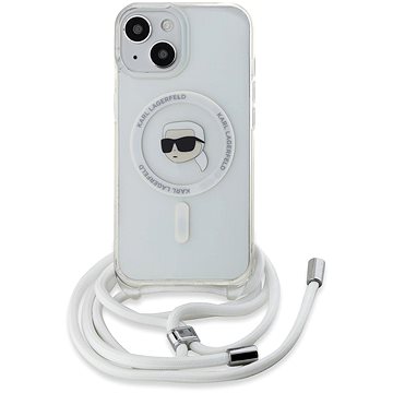 

Karl Lagerfeld IML Crossbody Karl Head MagSafe Zadní Kryt pro iPhone 15 Transparent