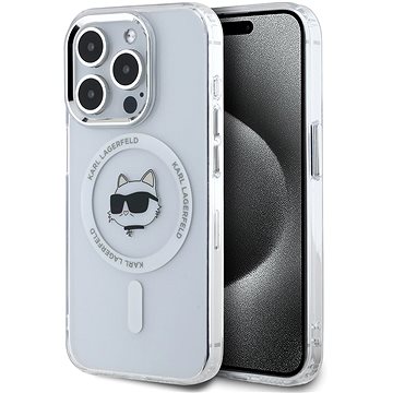 

Karl Lagerfeld IML Choupette Head Metal Frame MagSafe Zadní Kryt pro iPhone 15 Pro Max Transparent