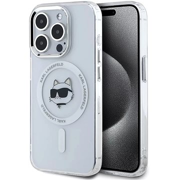 

Karl Lagerfeld IML Choupette Head Metal Frame MagSafe Zadní Kryt pro iPhone 15 Pro Transparent