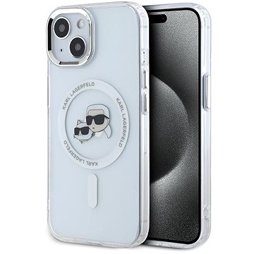 

Karl Lagerfeld IML K&CH Heads Metal Frame MagSafe Zadní Kryt pro iPhone 13 Transparent