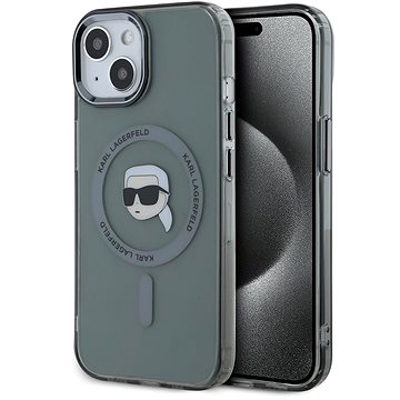 

Karl Lagerfeld IML Karl Head Metal Frame MagSafe Zadní Kryt pro iPhone 15 Black