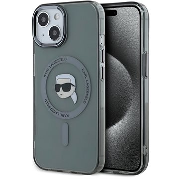 

Karl Lagerfeld IML Karl Head Metal Frame MagSafe Zadní Kryt pro iPhone 15 Pro Black