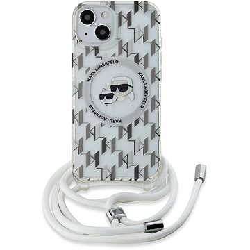 

Karl Lagerfeld IML Monogram Crossbody K&CH Heads MagSafe Zadní Kryt pro iPhone 13 Transparent