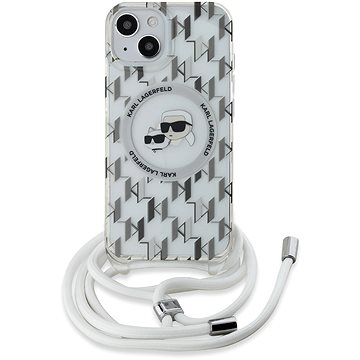 

Karl Lagerfeld IML Monogram Crossbody K&CH Heads MagSafe Zadní Kryt pro iPhone 15 Transparent