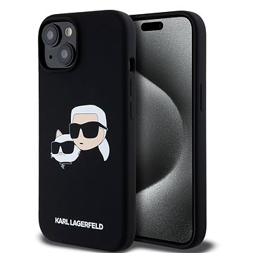 

Karl Lagerfeld Liquid Silicone Double Heads MagSafe Zadní Kryt pro iPhone 15 Black