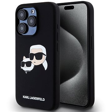 

Karl Lagerfeld Liquid Silicone Double Heads MagSafe Zadní Kryt pro iPhone 15 Pro Black