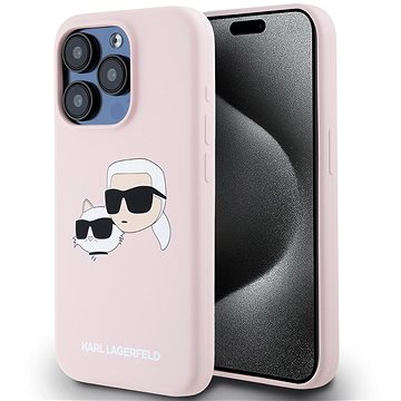 

Karl Lagerfeld Liquid Silicone Double Heads MagSafe Zadní Kryt pro iPhone 15 Pro Max Pink