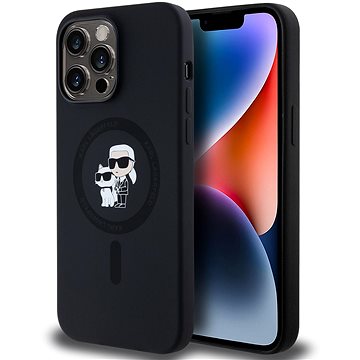 

Karl Lagerfeld Liquid Silicone Karl and Choupette MagSafe Zadní Kryt pro iPhone 14 Pro Max Black
