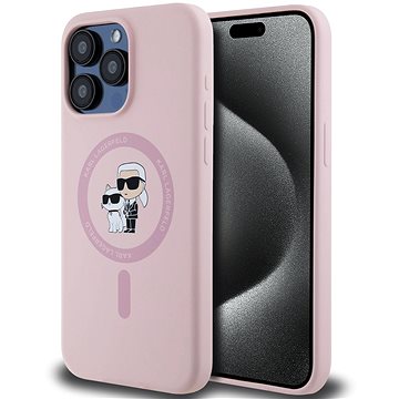 

Karl Lagerfeld Liquid Silicone Karl and Choupette MagSafe Zadní Kryt pro iPhone 15 Pro Max Pink