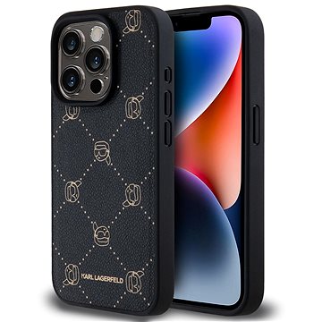 

Karl Lagerfeld PU Karl Heads Pattern MagSafe Zadní Kryt pro iPhone 15 Pro Black
